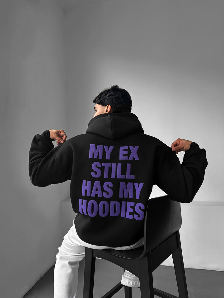 Oversize EX Część II Hoodie - Czarny i Fioletowy