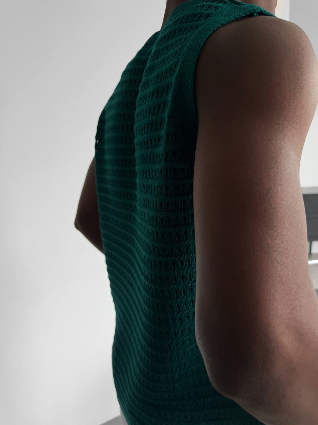 Oversize Grid Tanktop - Zielony