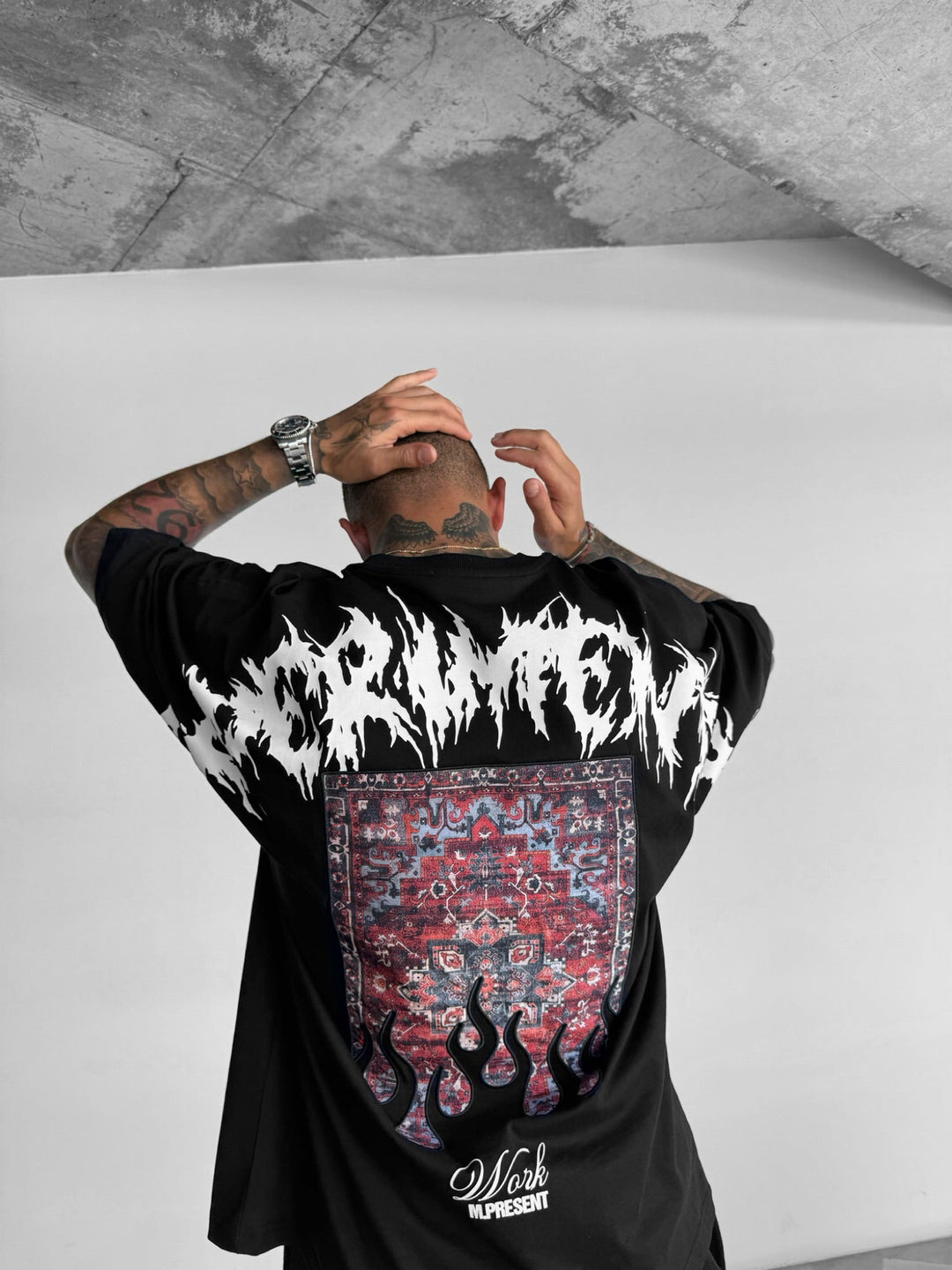 Oversize Experimental T-Shirt - Czarny