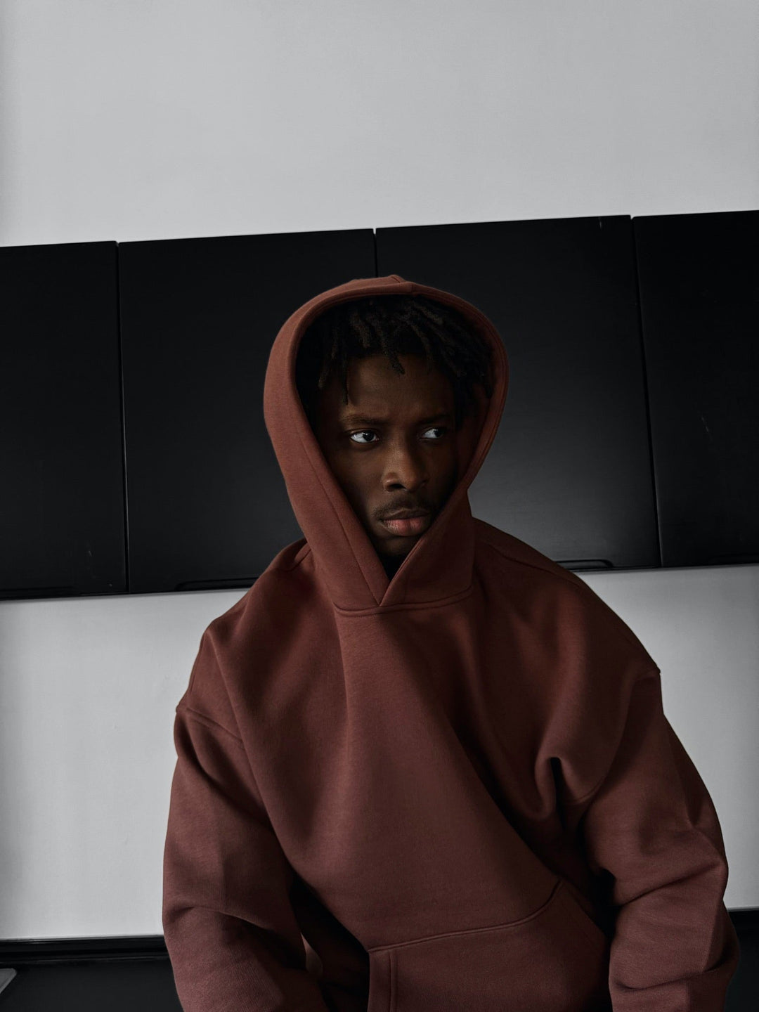 Oversize Basic Hoodie - Czekoladowy Brąz