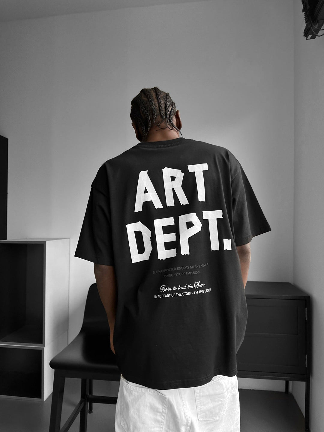 T-shirt Oversize Art Dept. - Czarno-Biały
