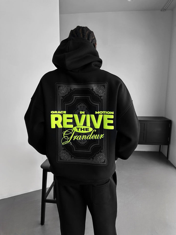 Oversize Revive Hoodie - Czarny