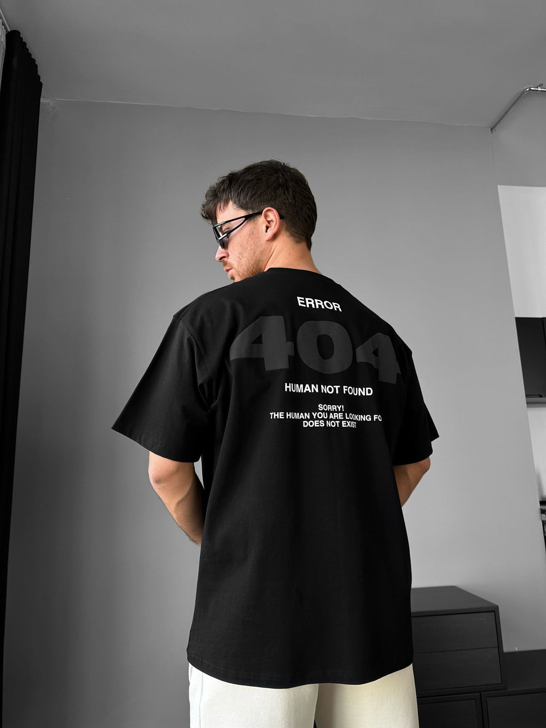 Oversize 404 T-shirt - Czarny