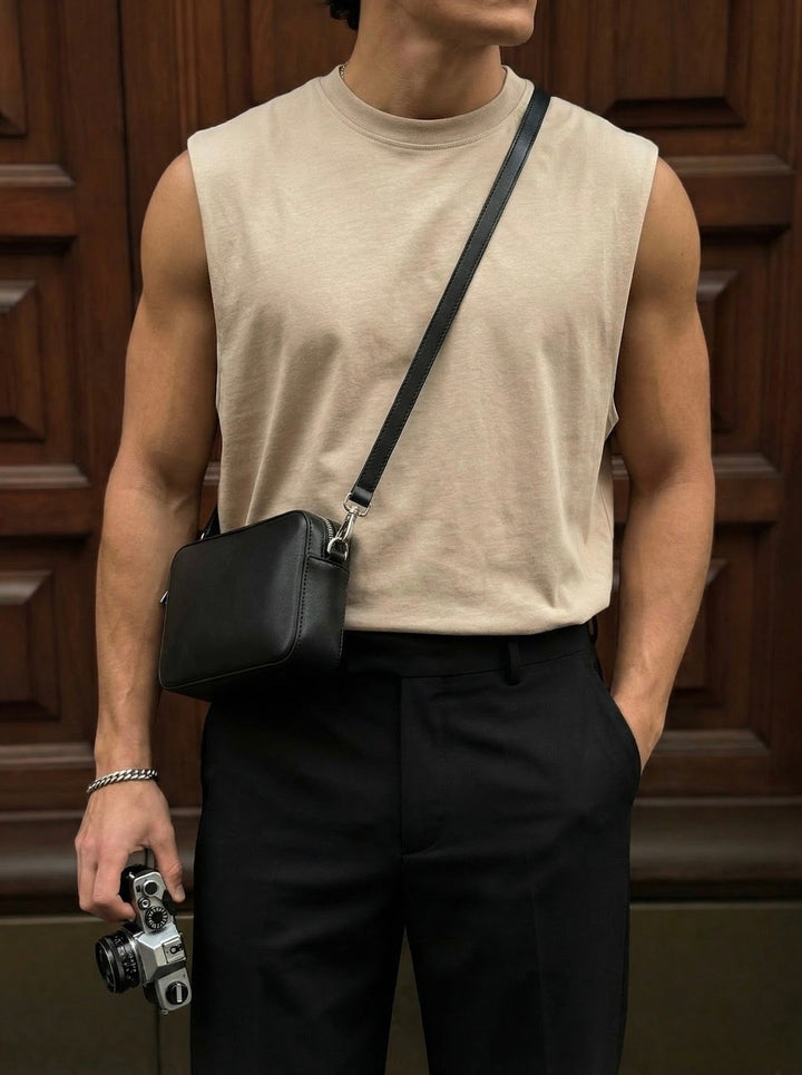 Oversize Basic Tanktop - Beżowy