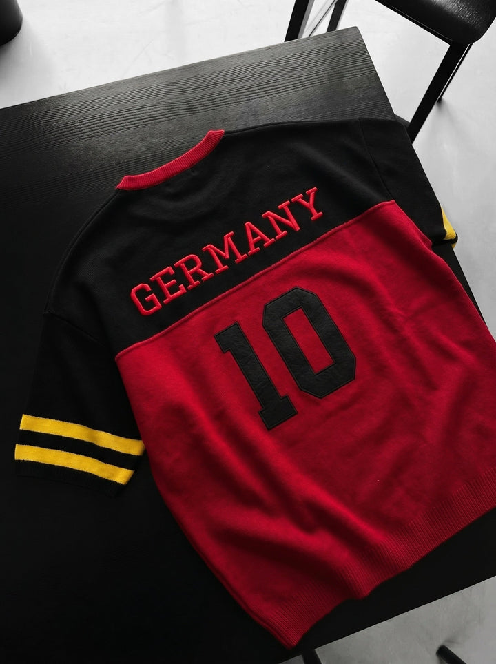 Oversize Niemiecki T-shirt - Czerwony