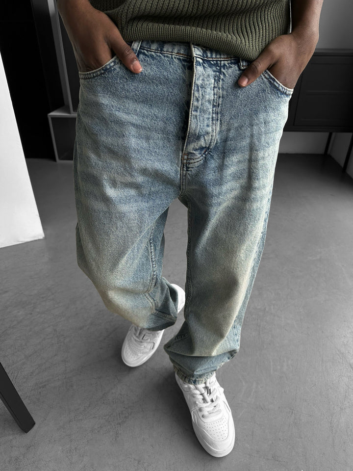 Jeansy Boyfriend Fit - Ciemnoniebieskie