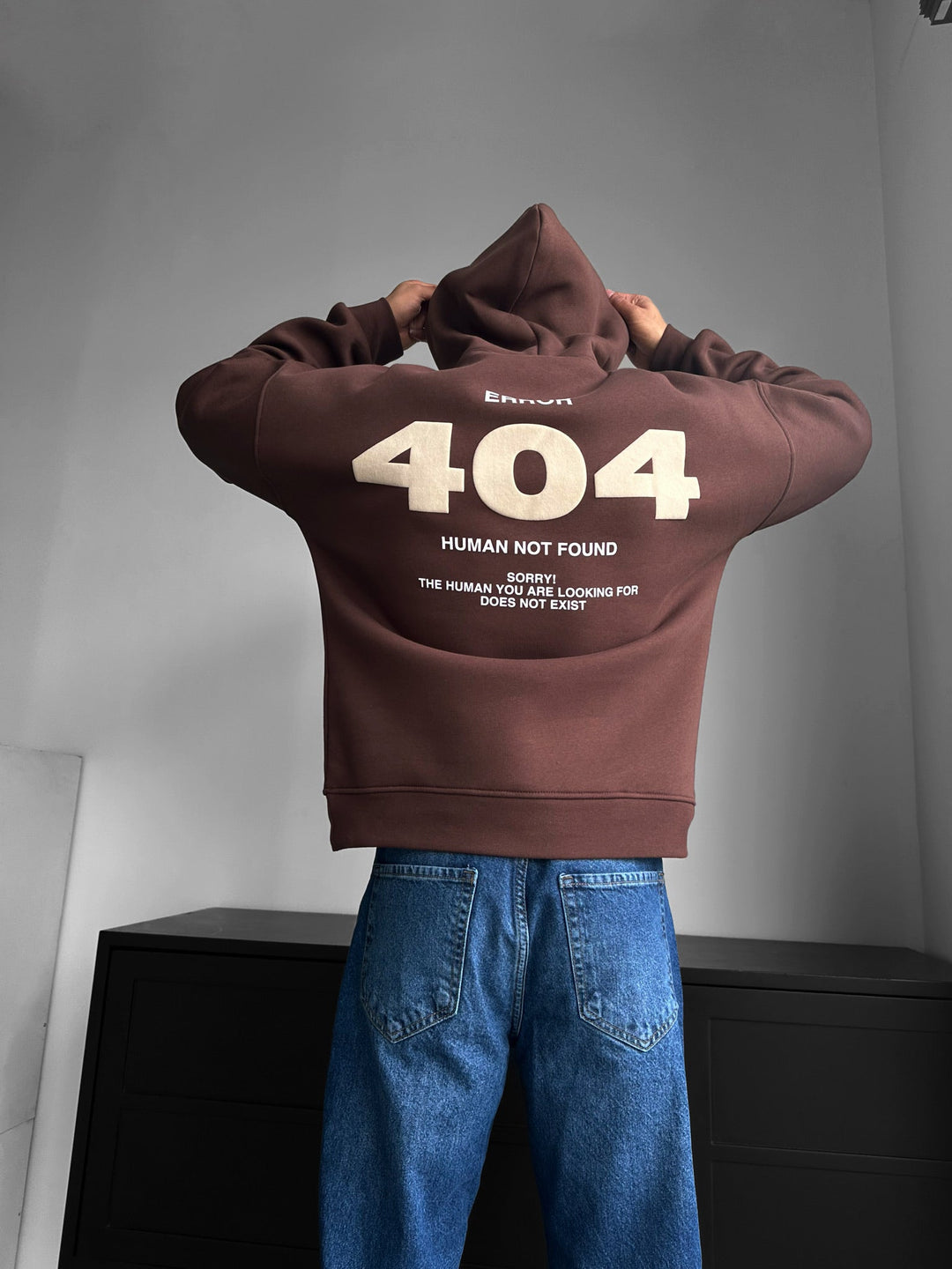 Oversize 404 Hoodie - Brązowy