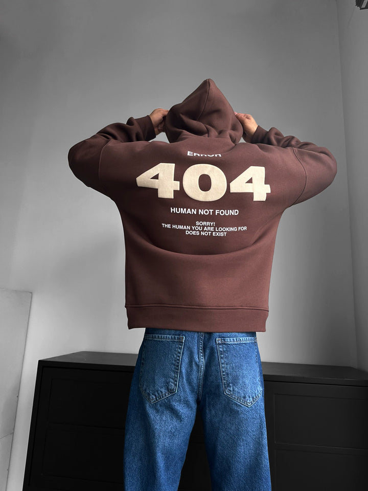 Oversize 404 Hoodie - Brązowy