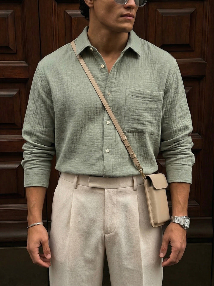 Oversize Muslin Shirt - Zielony