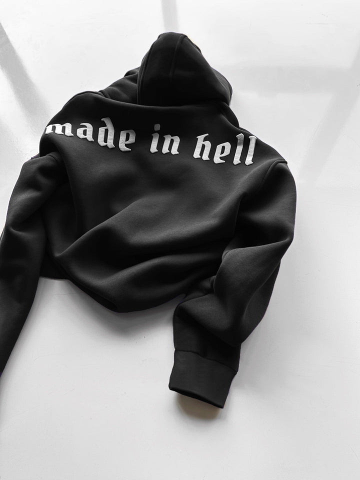 Oversize Made in Hell Hoodie - Czarny