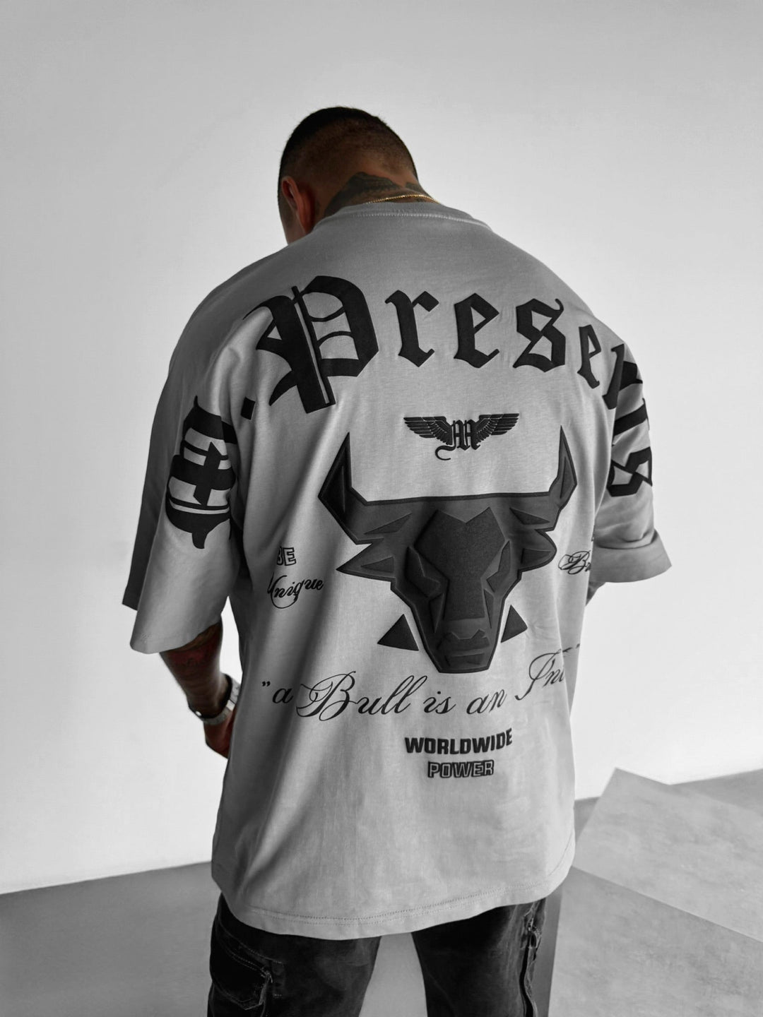 Koszulka Oversize Bull Worldwide - Szara