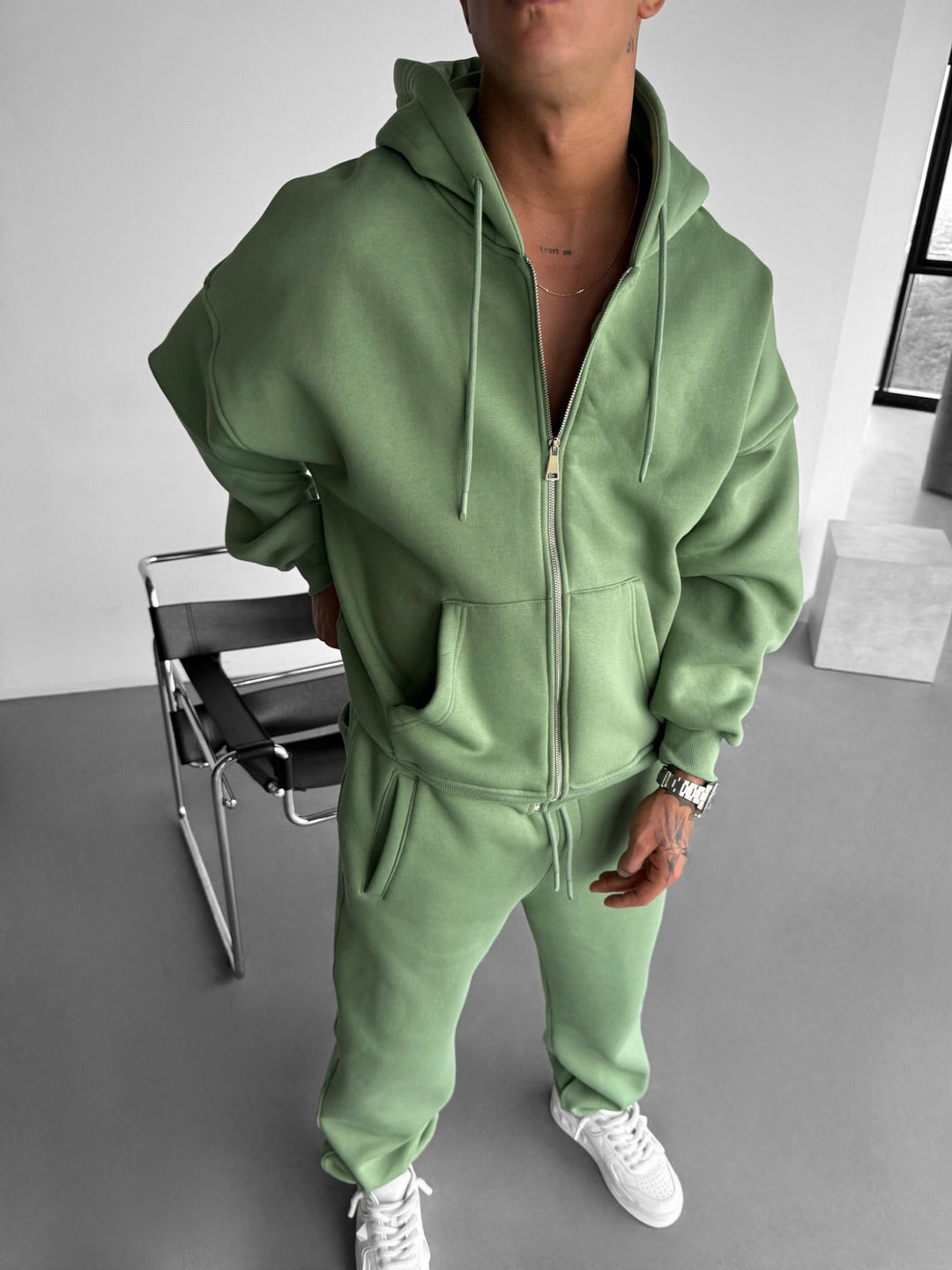 Oversize Basic Zipper Hoodie - Mchy