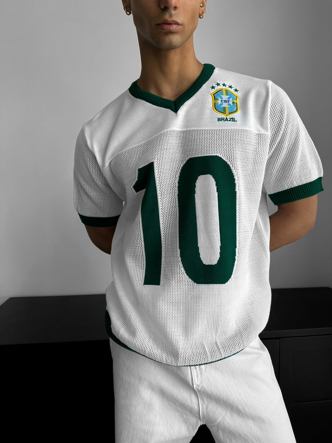 Oversize Brazil Knit T-shirt - Biały