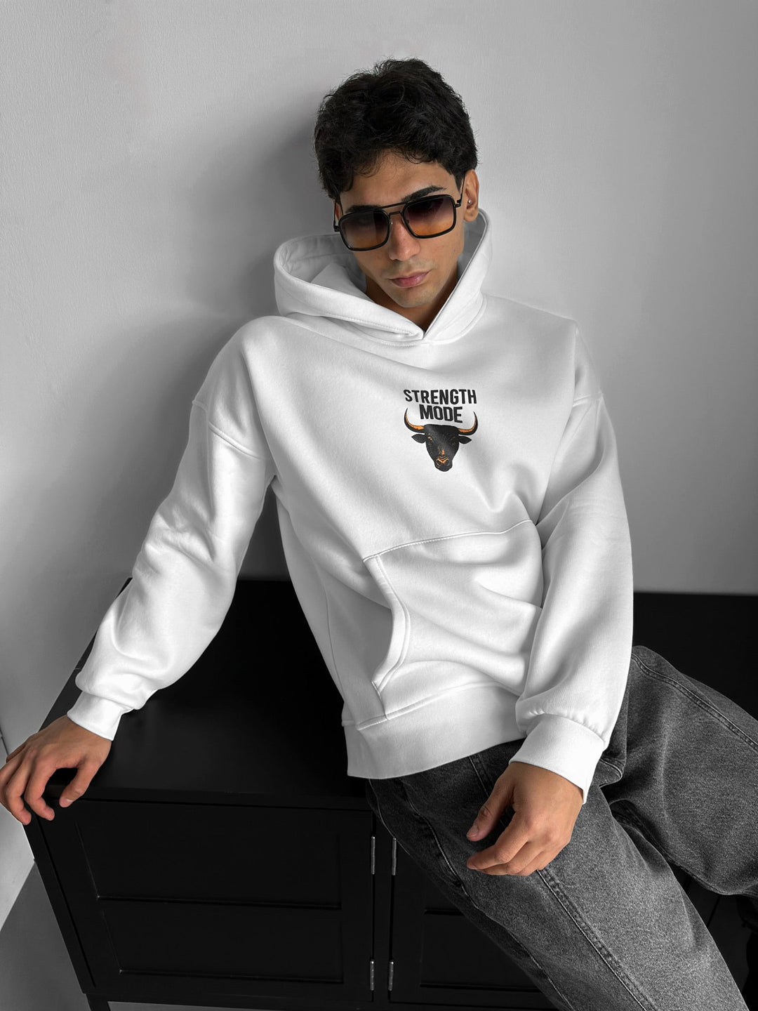 Hoodie w trybie oversize - Biały