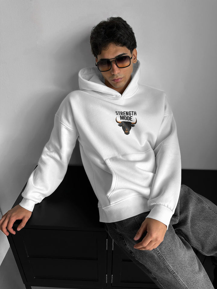 Hoodie w trybie oversize - Biały
