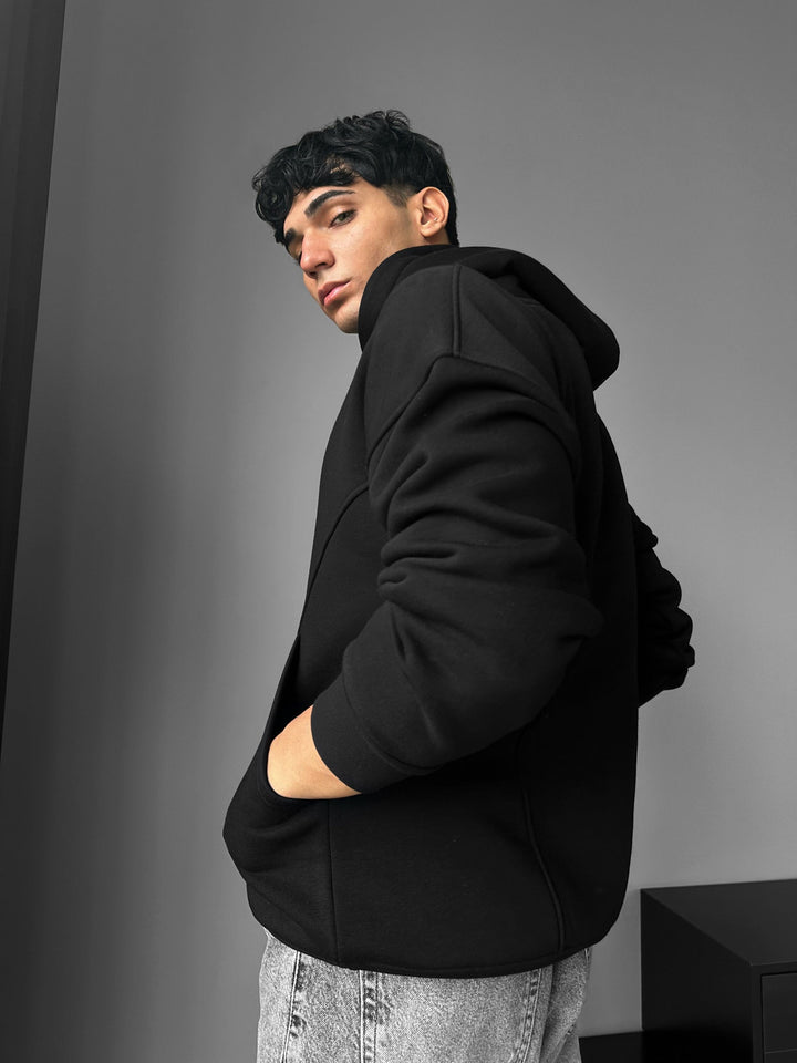 Hoodie Oversize Stitches - Czarny