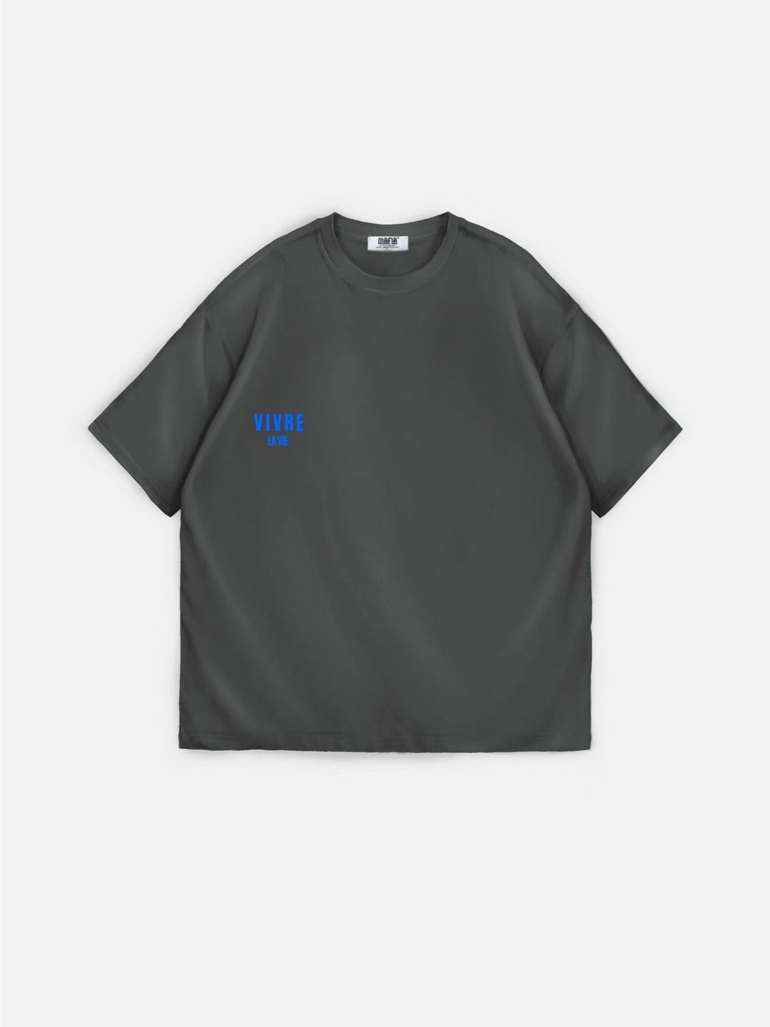 Oversize T-shirt Vivre la Vie - Antracyt