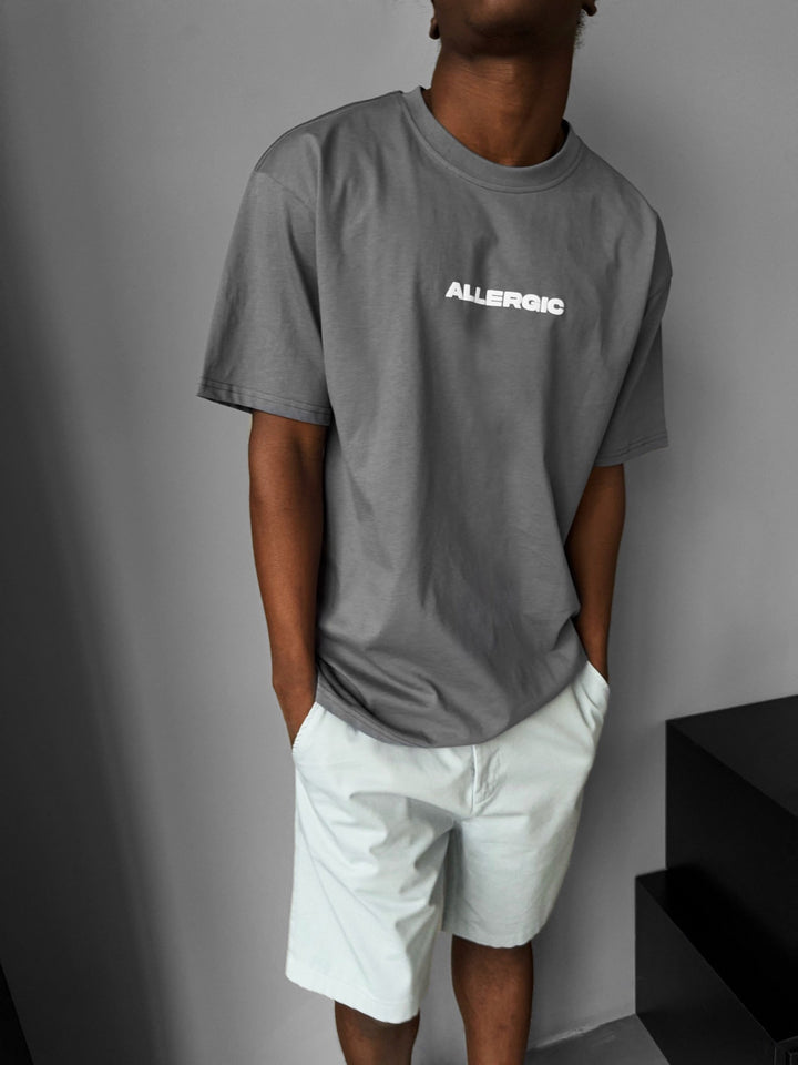 Oversize T-shirt Alergiczny - Antracyt