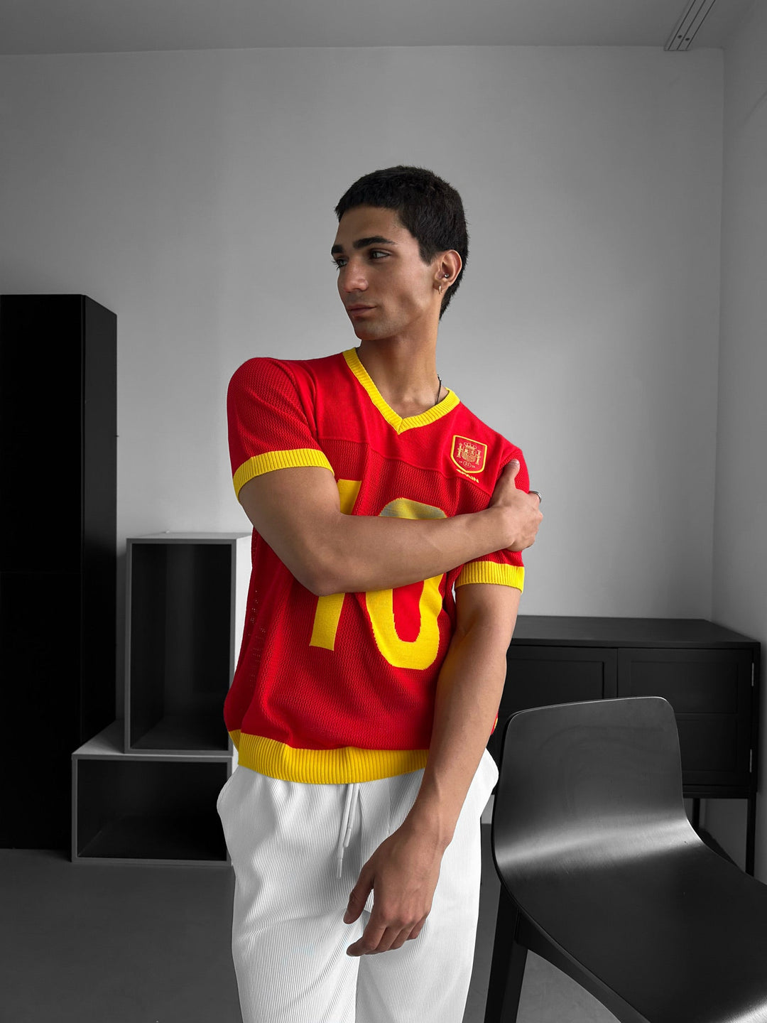 Oversize Hiszpański T-shirt - Czerwony
