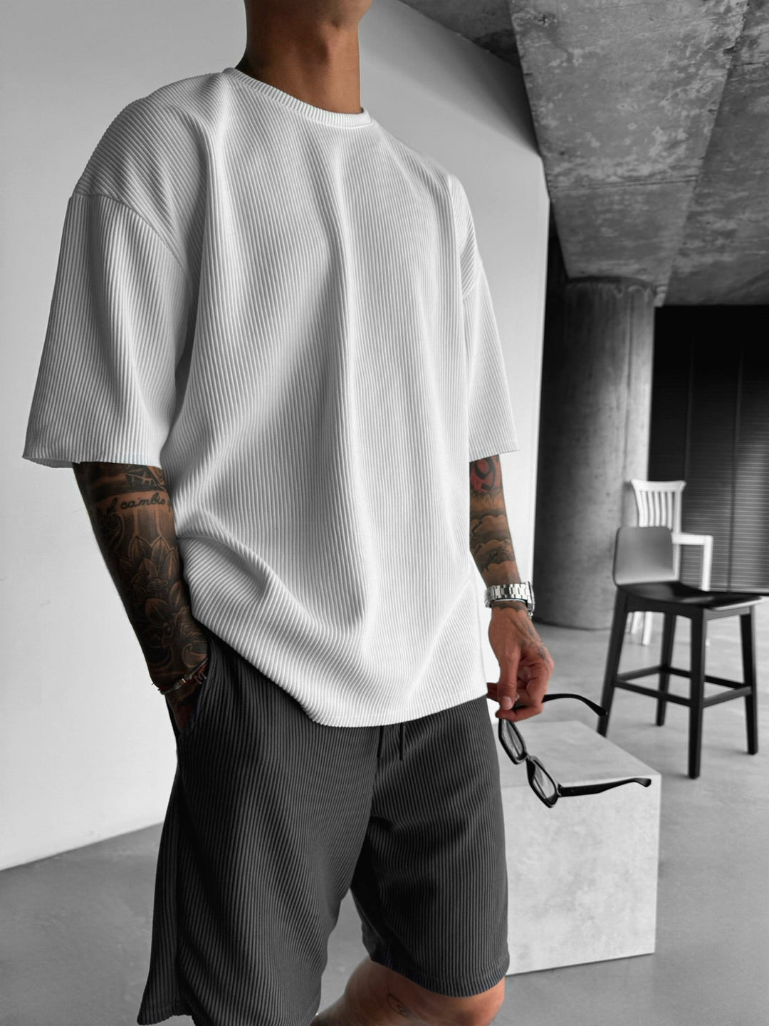 Oversize Cord Tee - Biały