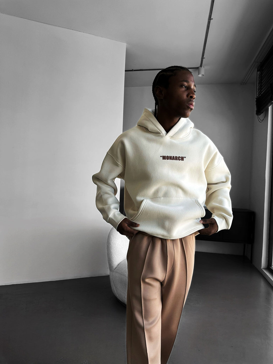 Oversize Monarch Hoodie - Beżowy