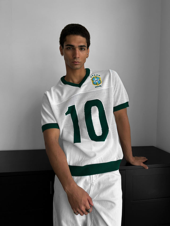 Oversize Brazil Knit T-shirt - Biały