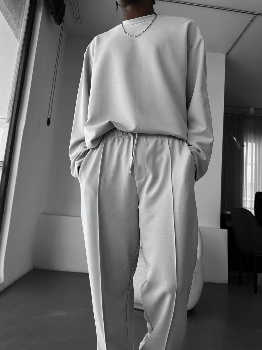 Oversize Modal Sweatshirt - Szary