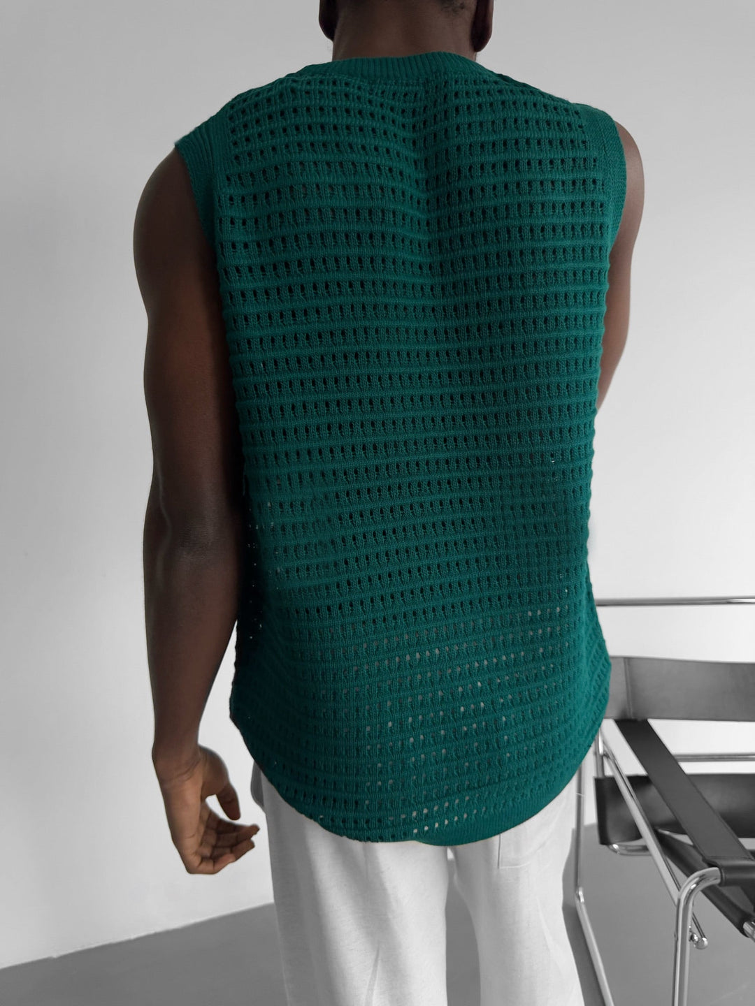 Oversize Grid Tanktop - Zielony