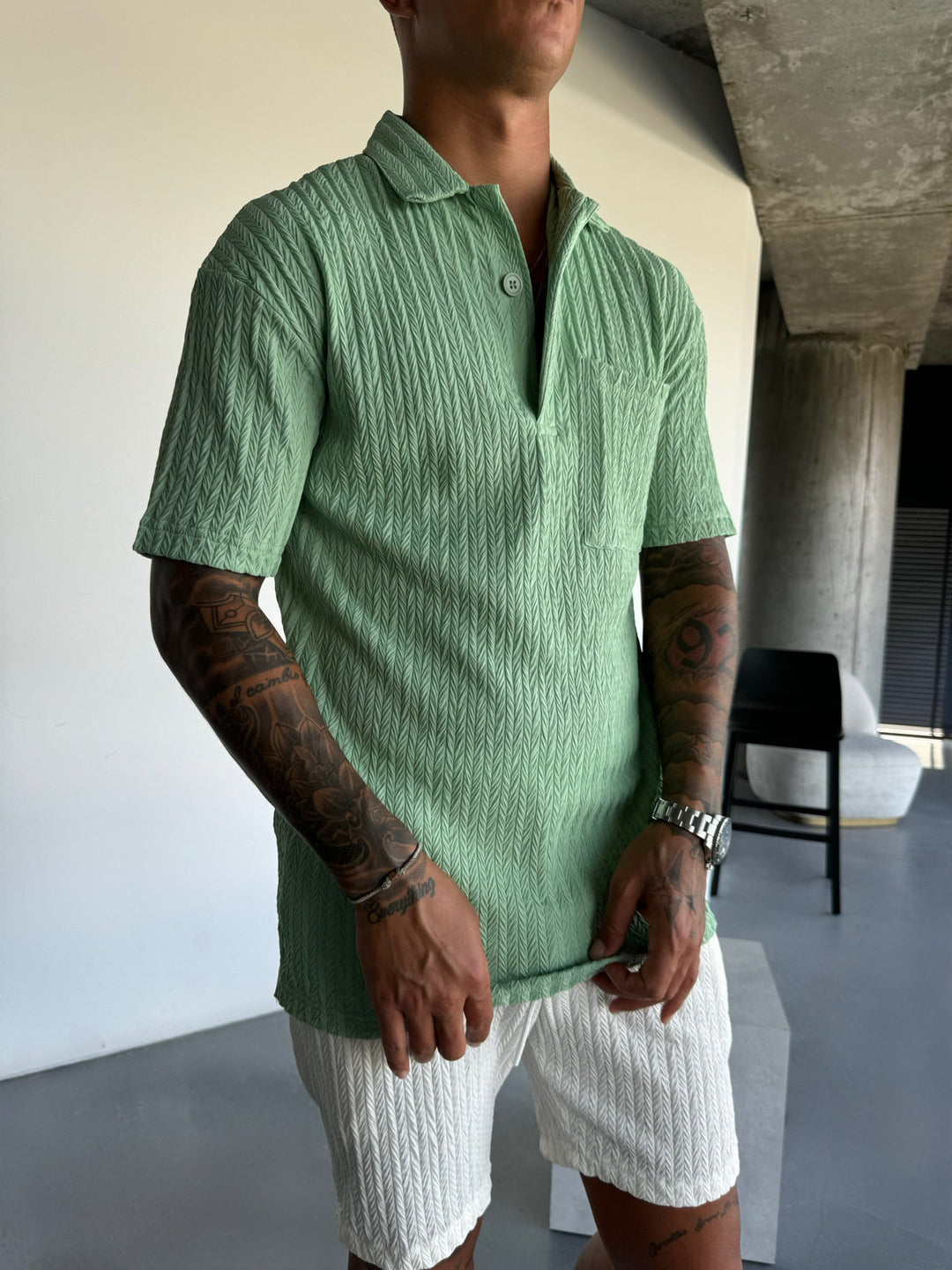 Koszulka Polo Oversize - Cichy Zielony