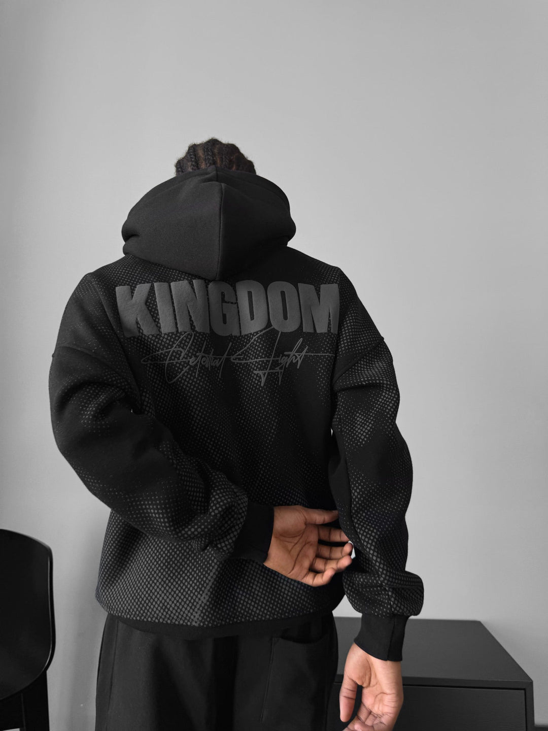 Hoodie Oversize Kingdom - Czarny i Antracytowy