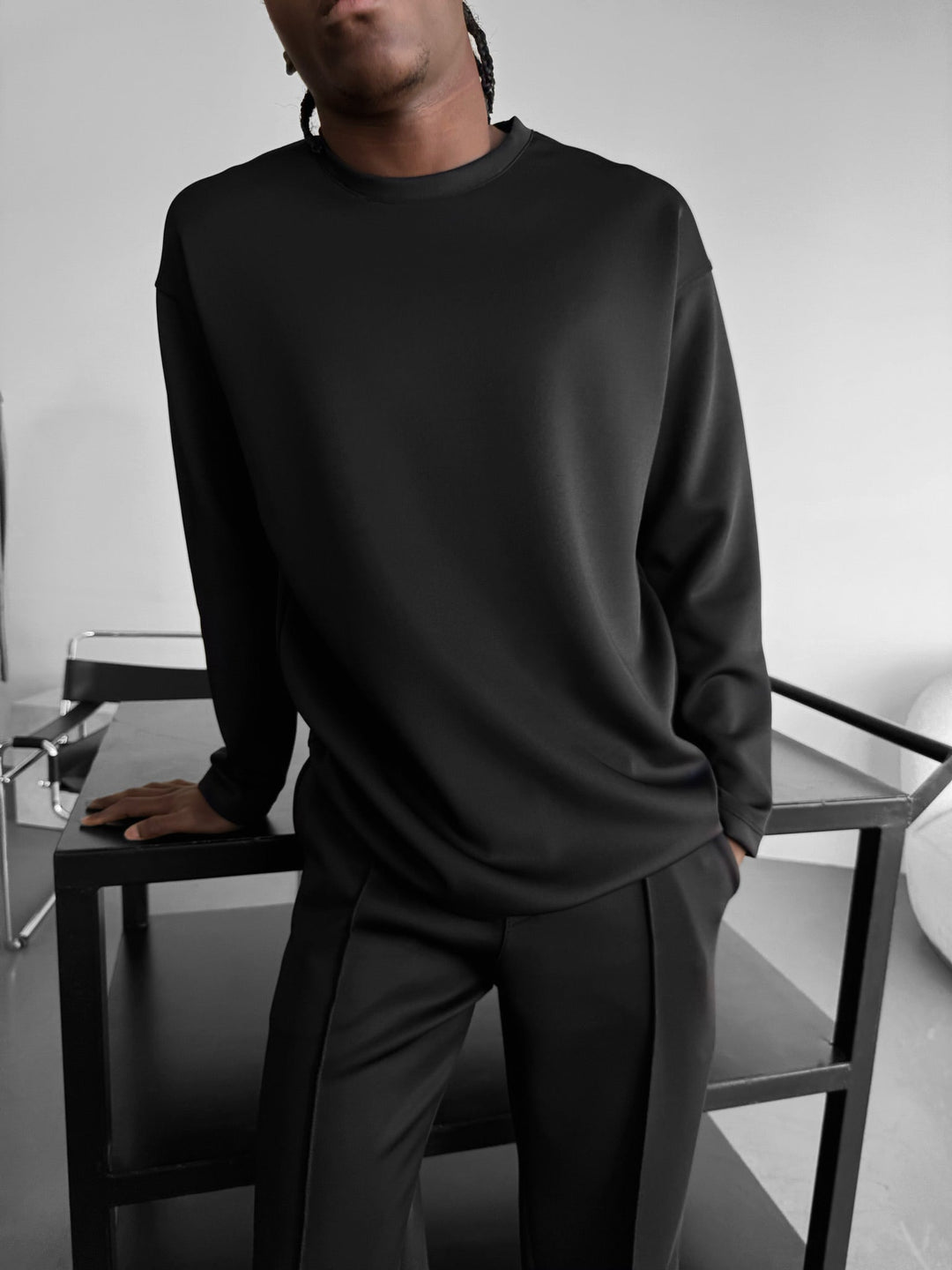 Oversize Diver Sweatshirt - Czarny