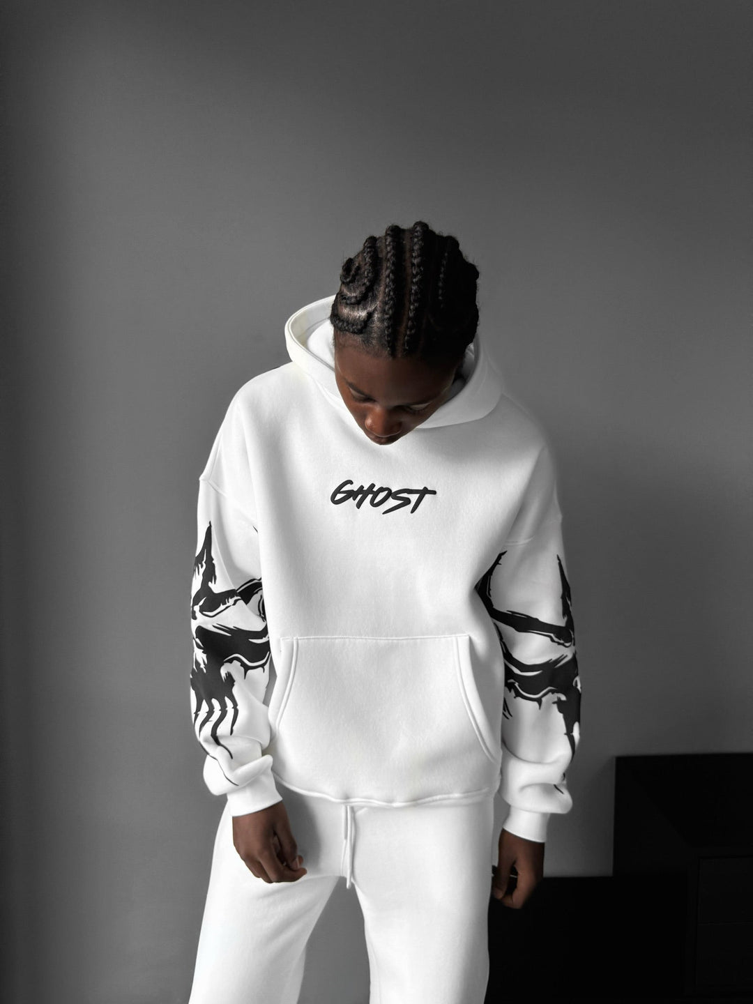 Oversize Ghost Hoodie - Biały