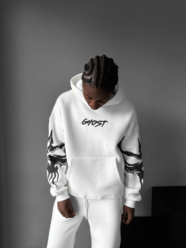Oversize Ghost Hoodie - Biały