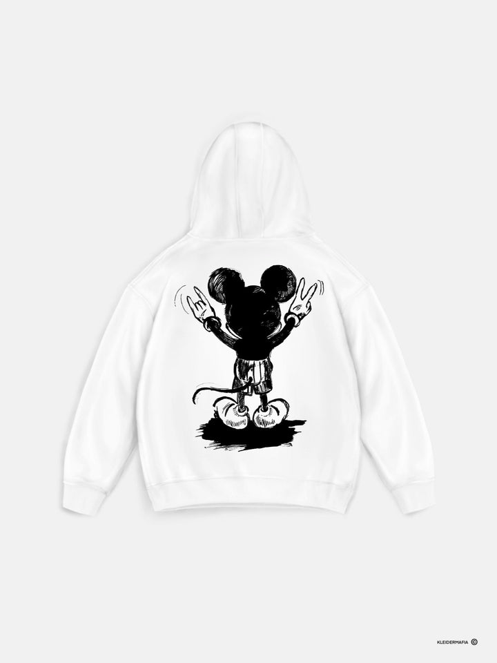 Oversize Mouse Hoodie - Biały