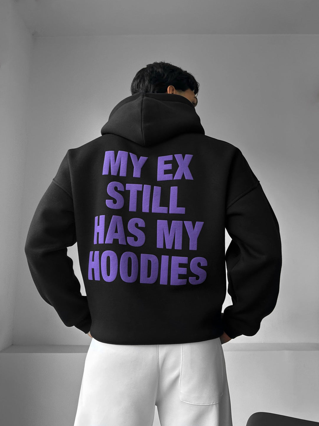 Oversize EX Część II Hoodie - Czarny i Fioletowy