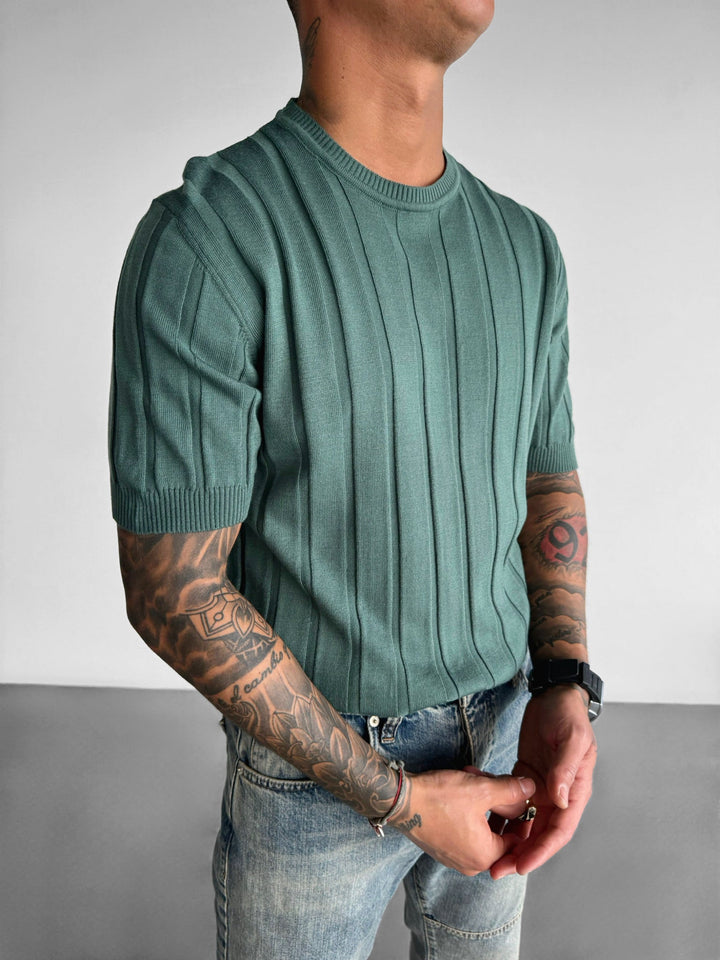 T-shirt Regular Fit z dzianiny - Petrol