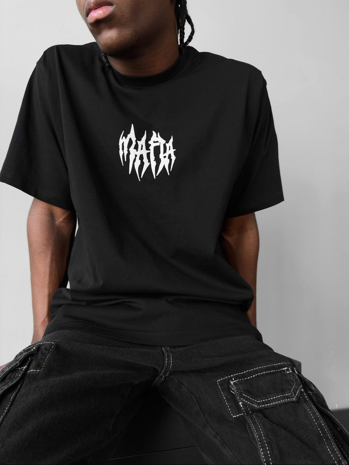 T-shirt Oversize Tribal - Czarny