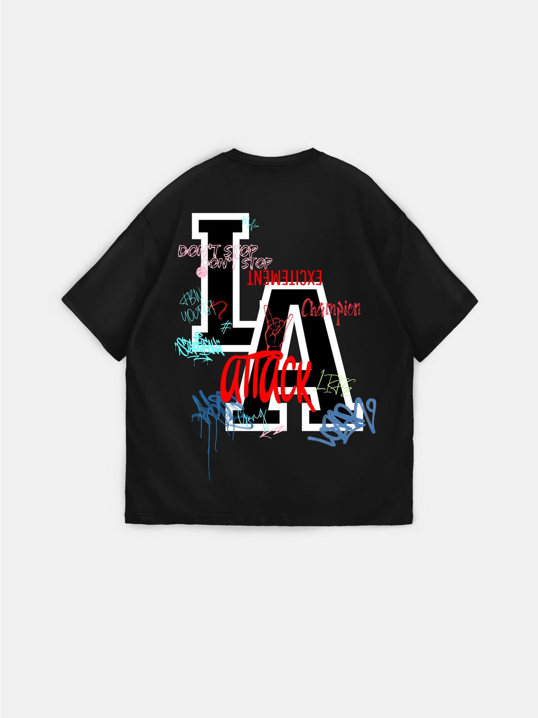 T-shirt Oversize L.A - Czarny