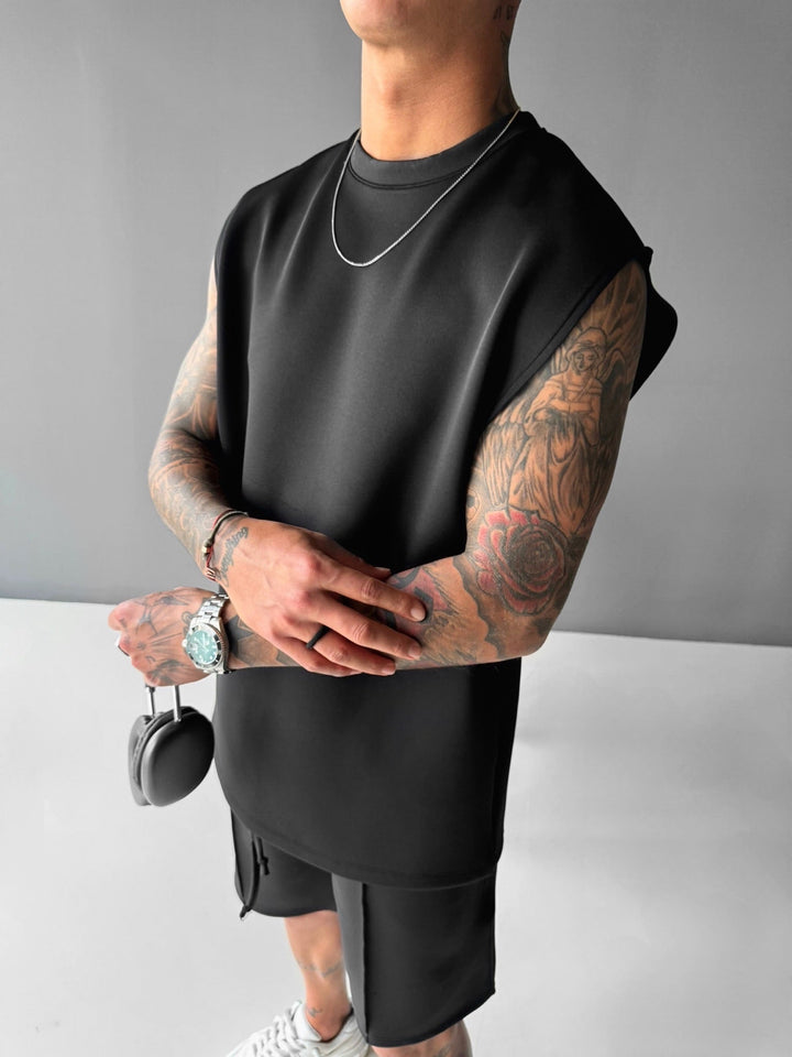 Oversize Tanktop dla Nurków - Czarny