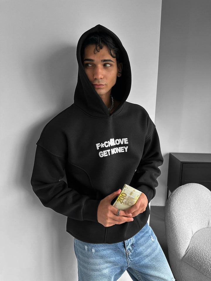 Oversize Get Money Hoodie - Czarny