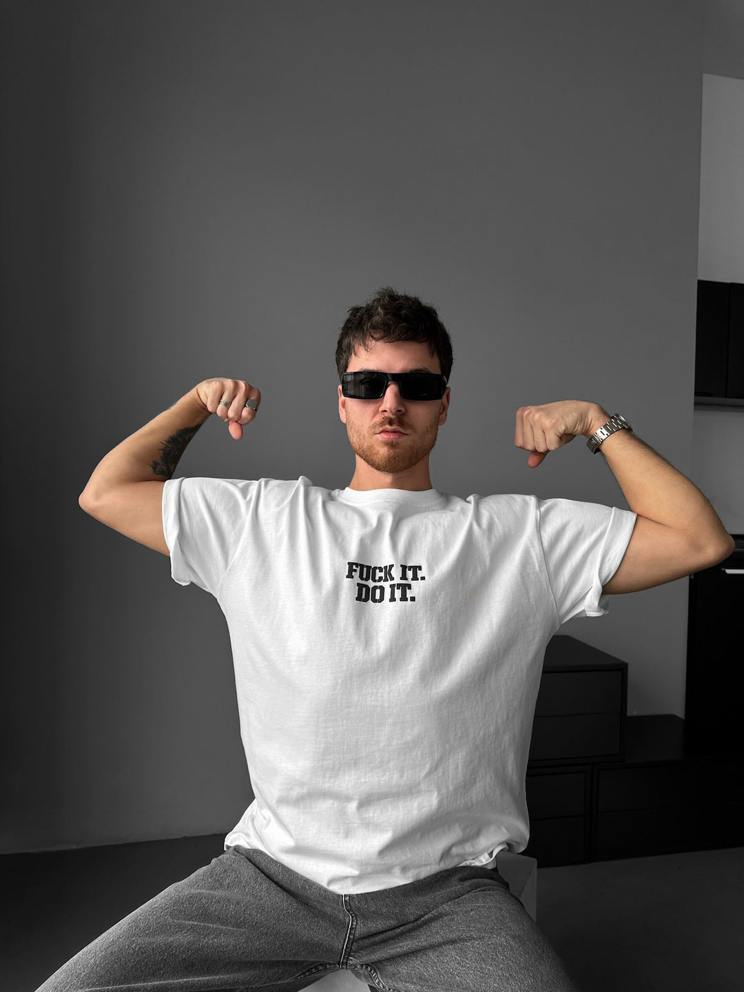 Oversize T-shirt Do It - Ecru