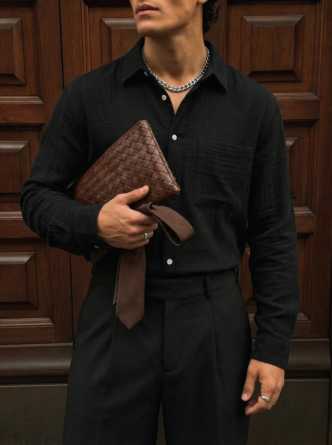Oversize Muslin Shirt - Czarny