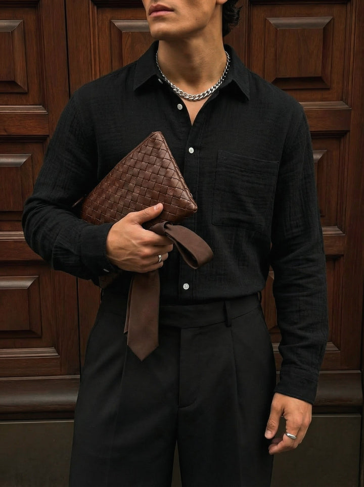 Oversize Muslin Shirt - Czarny