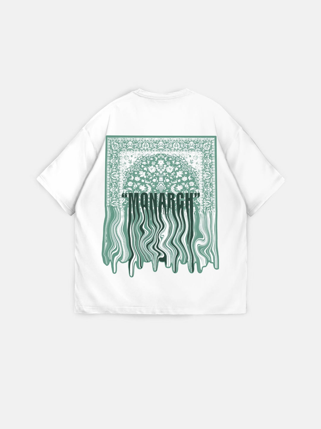 Oversize Monarch T-Shirt - Ecru i Zielony