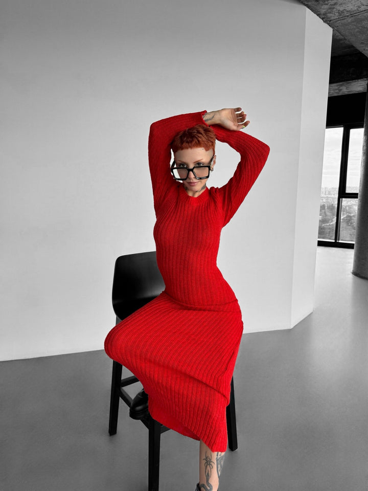 Sukienka Maxi Knit - Czerwona