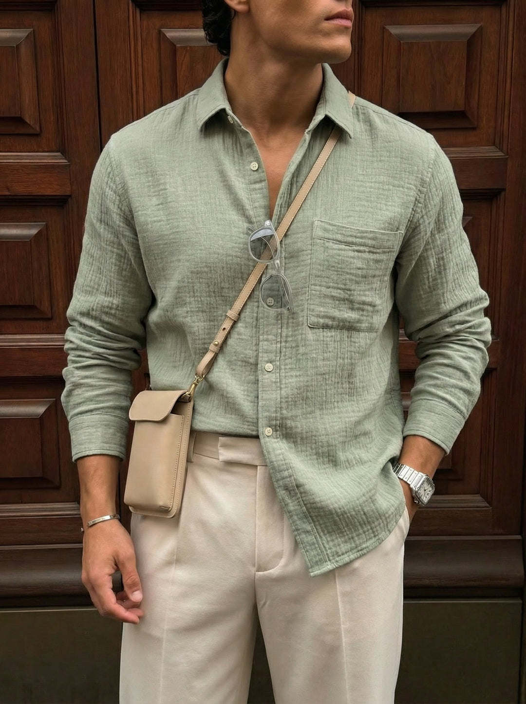 Oversize Muslin Shirt - Zielony