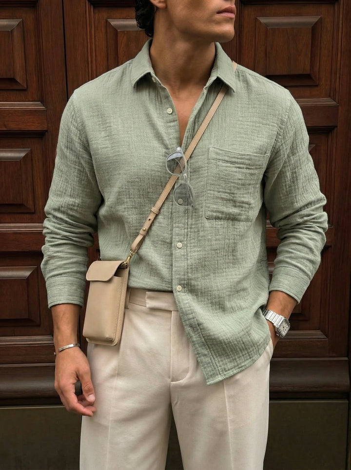 Oversize Muslin Shirt - Zielony