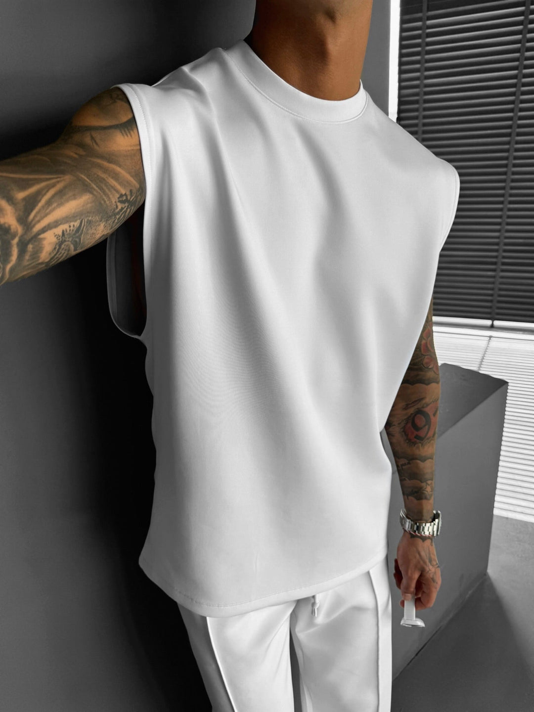 Oversize Diver Tanktop - Biały