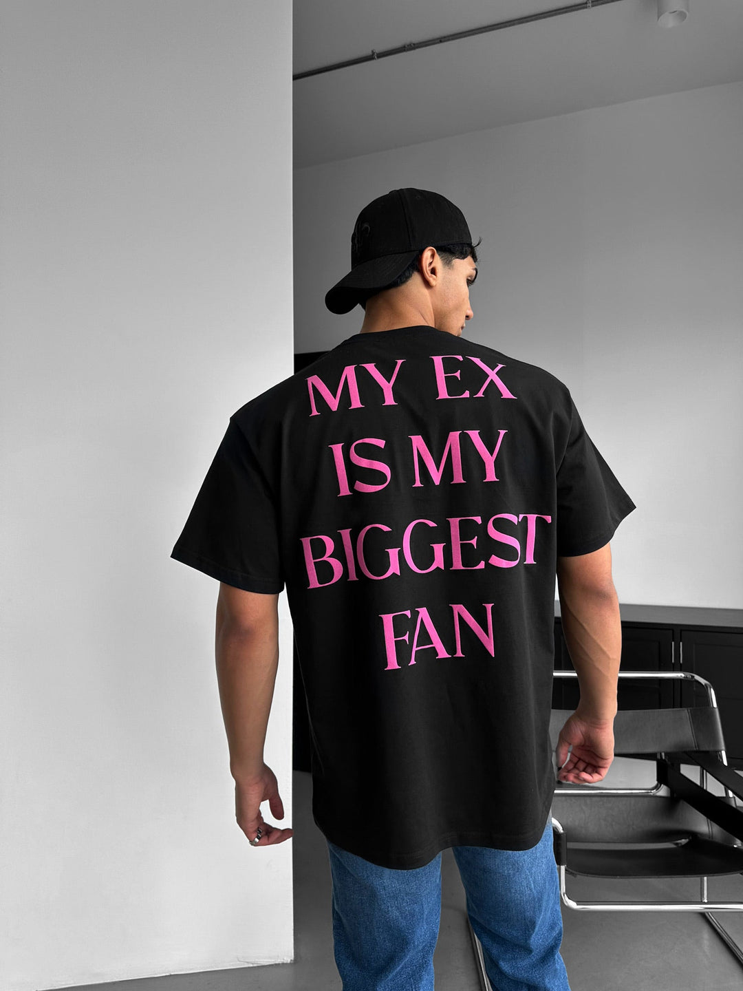 Oversize "EX" T-Shirt - Czarny i Lila
