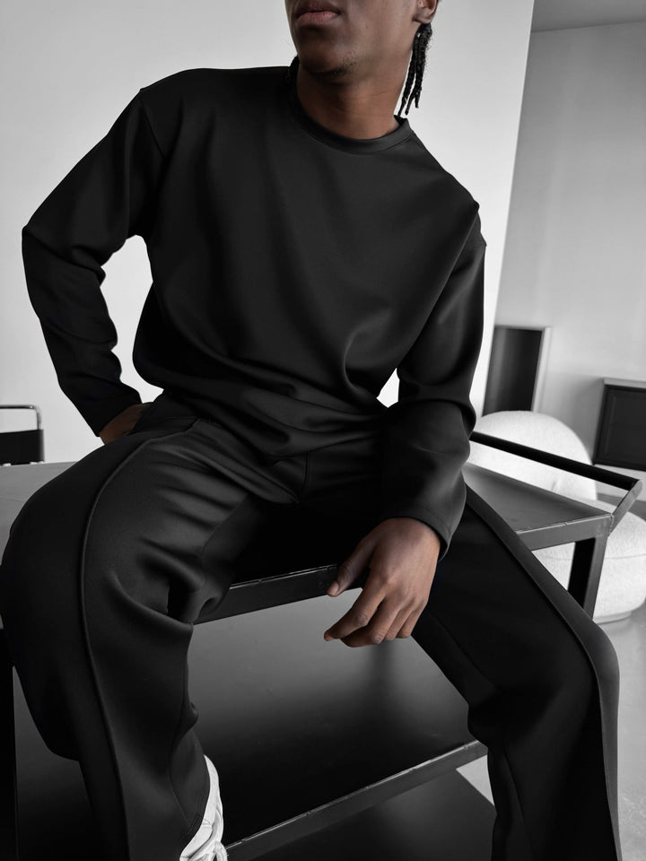 Oversize Diver Sweatshirt - Czarny